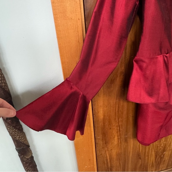 Pristine Lafayette 148 New York 100% Silk Red Dress Jacket & Skirt Suit (2) - Picture 6 of 16